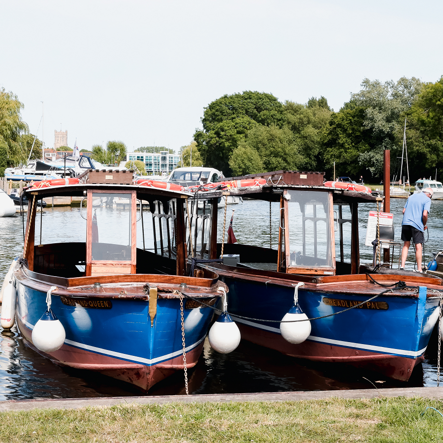 Passengers enjoying a ferry cruise
